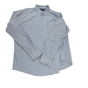 Mizzen+Main Mens 3XL Classic Fit Performance Dress Shirt Light Blue